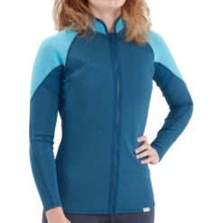 NRS Women's HydroSkin 0.5 Jacket -Boating Equipment Store 15010 05 Poseidon Model Front 052120 1000x1000 70146.1617302629