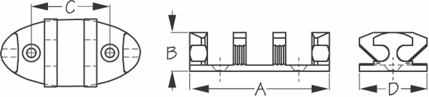 Zig Zag Cleat 3 - 1/2" Black 2 Zig Zag Cleat 3 - 1/2" Black - Image 2