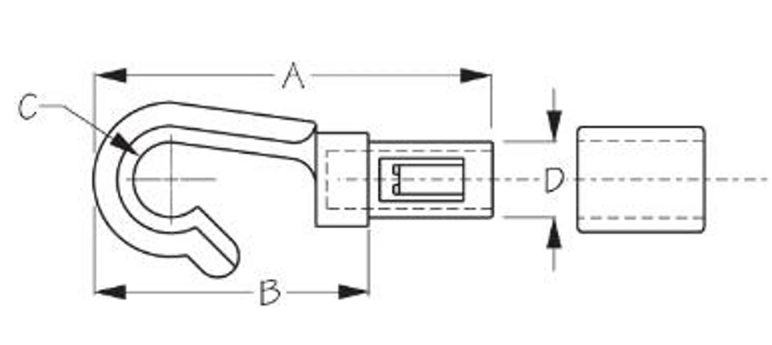 Bungee Open Hook 1/4" W/Sleeve 2 Bungee Open Hook 1/4" W/Sleeve - Image 2